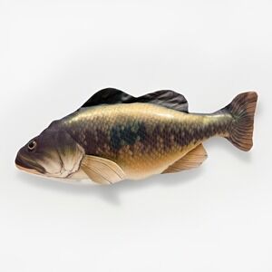 Largemouth Bass Fish Pillow 25" by Salamander Graphix Lake Cabin Cottage Decor